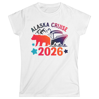 Alaska Cruise 2026 Shirt Ladies T-Shirt – White – Alaska Cruise Shirts