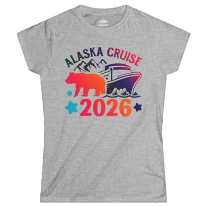 Alaska Cruise 2026 Shirt Ladies T-Shirt – Sport Grey – Alaska Cruise Shirts