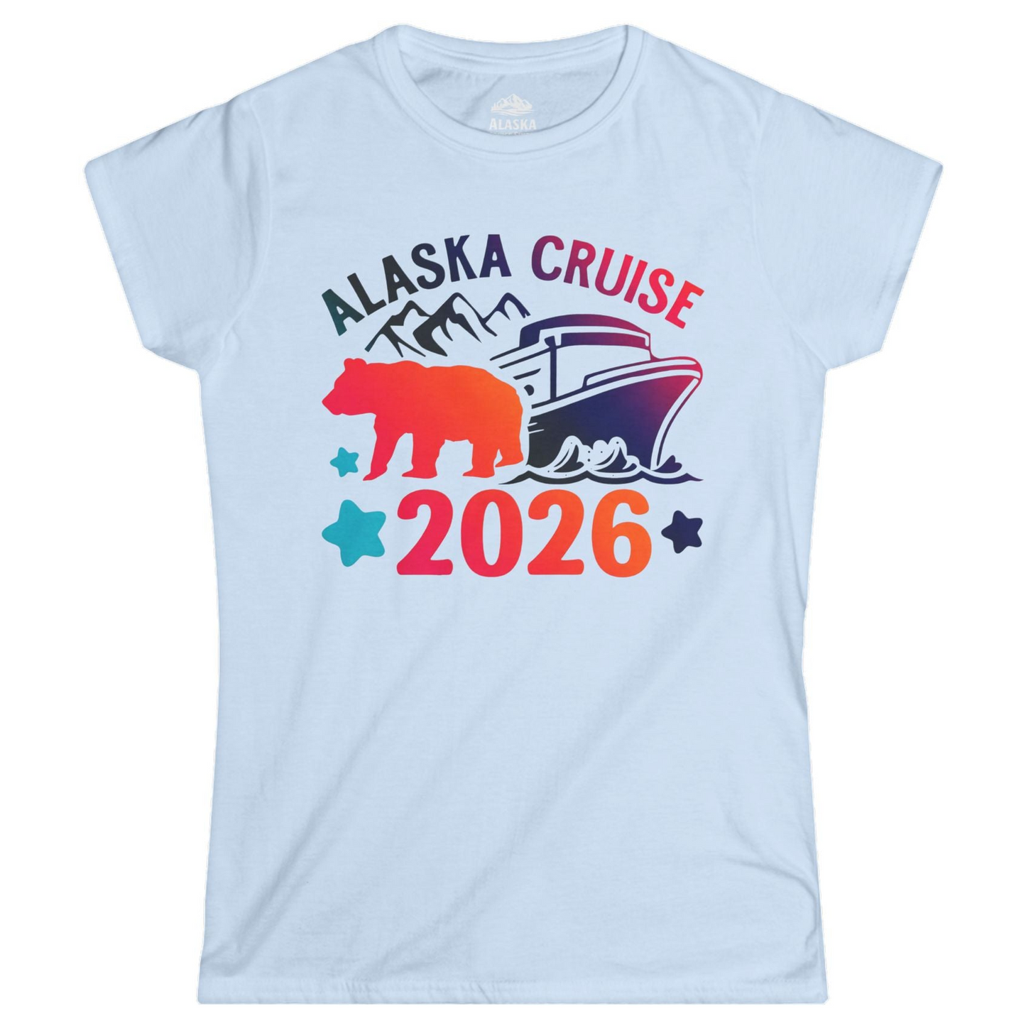 Alaska Cruise 2026 Shirt Ladies T-Shirt – Light Blue – Alaska Cruise Shirts