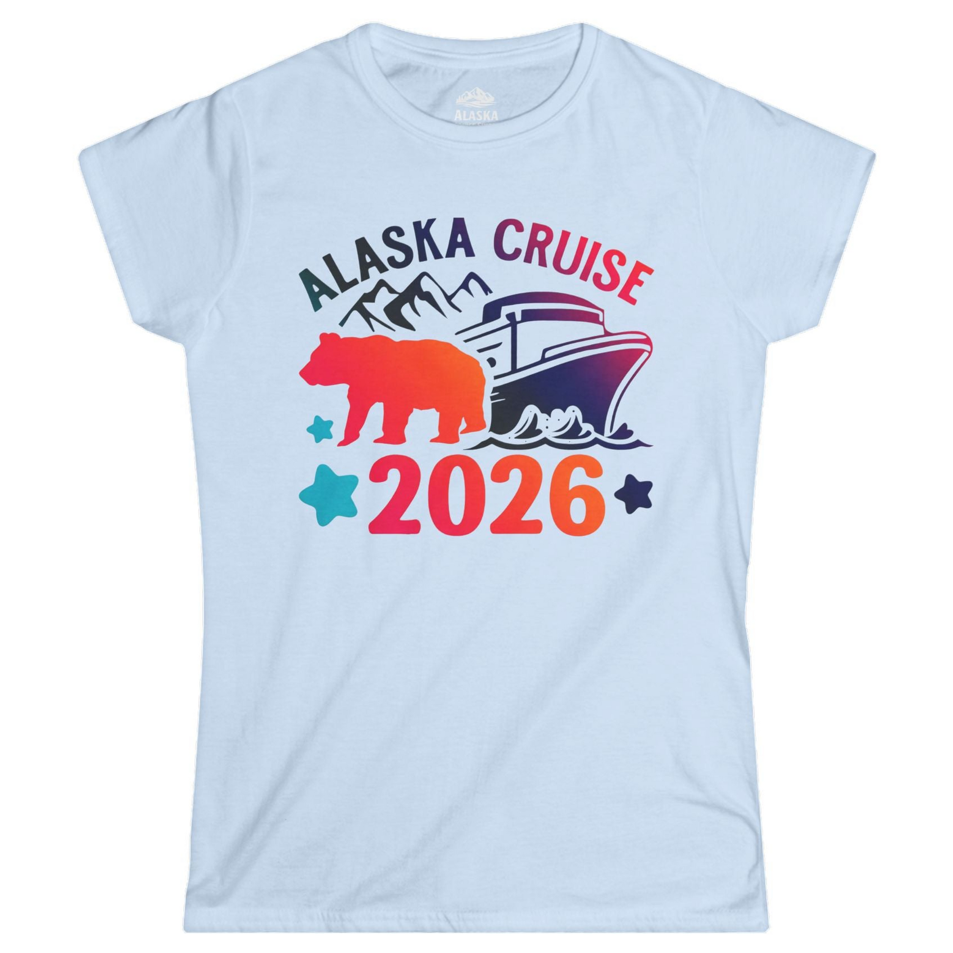 Alaska Cruise 2026 Shirt Ladies T-Shirt – Light Blue – Alaska Cruise Shirts