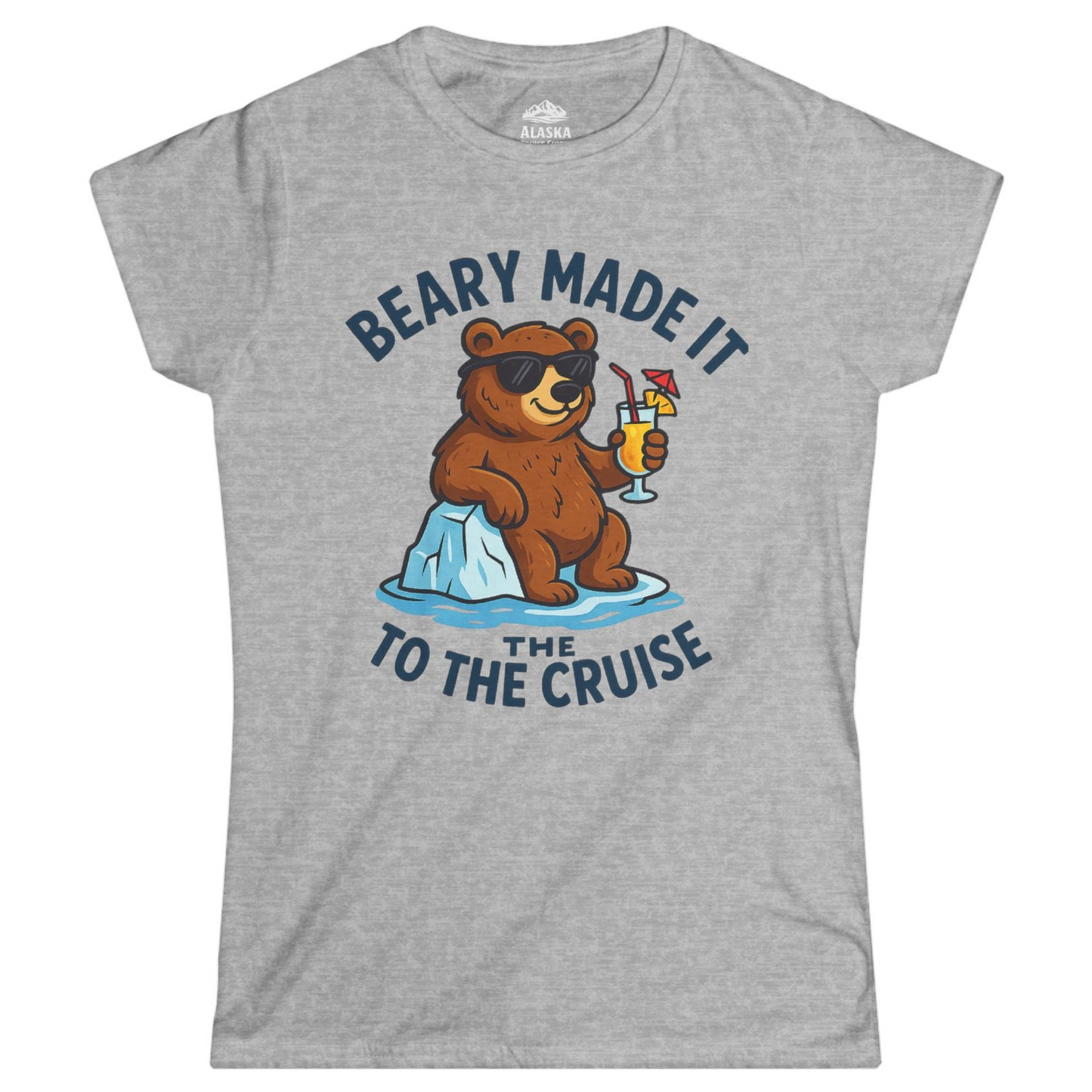 Funny Cruise Bear Shirt Ladies T-Shirt – Sport Grey – Alaska Cruise Shirts