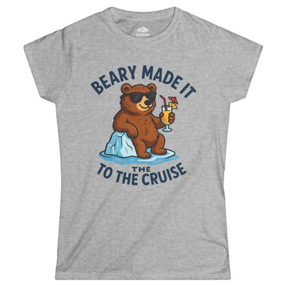 Funny Cruise Bear Shirt Ladies T-Shirt – Sport Grey – Alaska Cruise Shirts