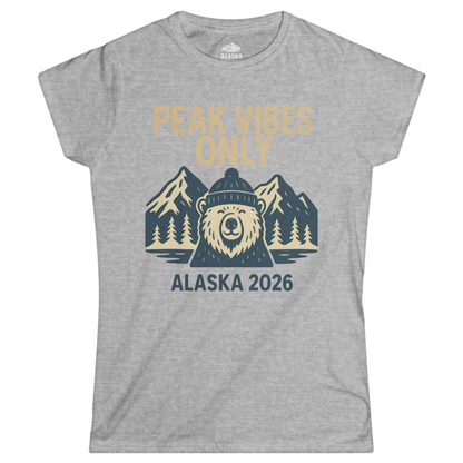 Alaska 2026 Mountain Adventure Bear Ladies T-Shirt – Sport Grey – Alaska Cruise Shirts