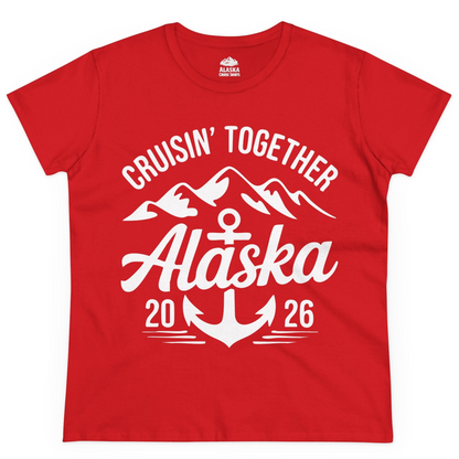 Alaska Cruise Shirt Ladies T-Shirt – Red – Alaska Cruise Shirts