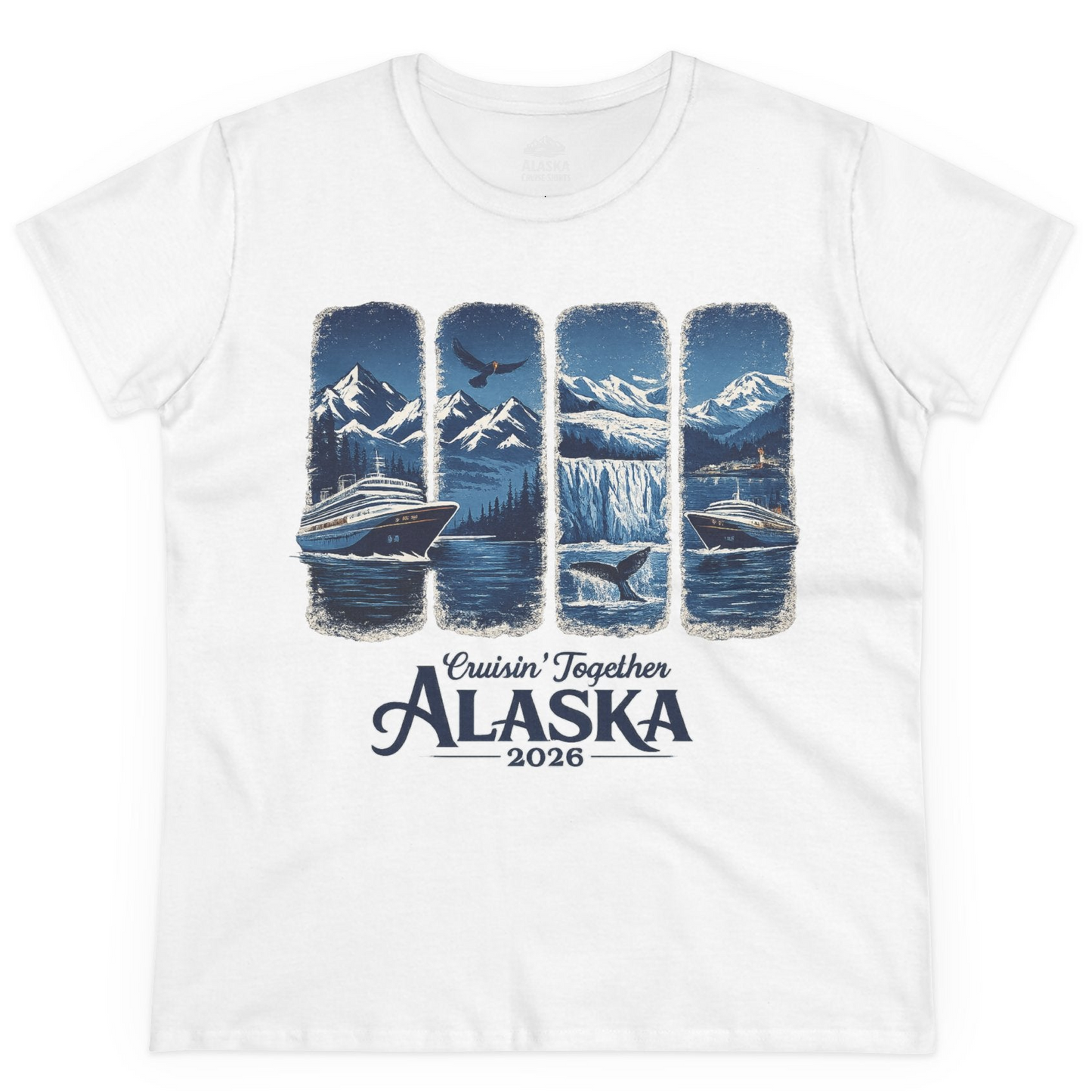 Alaska Cruise Adventure Shirt Ladies T-Shirt – White – Alaska Cruise Shirts