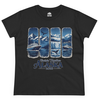 Alaska Cruise Adventure Shirt Ladies T-Shirt – Black – Alaska Cruise Shirts