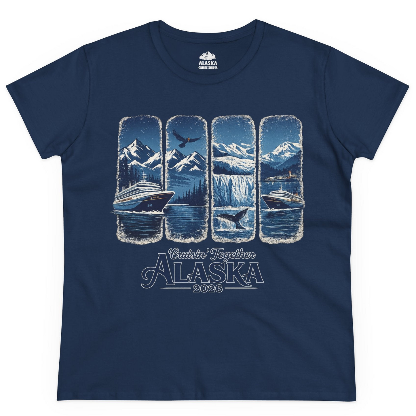 Alaska Cruise Adventure Shirt Ladies T-Shirt – Navy – Alaska Cruise Shirts