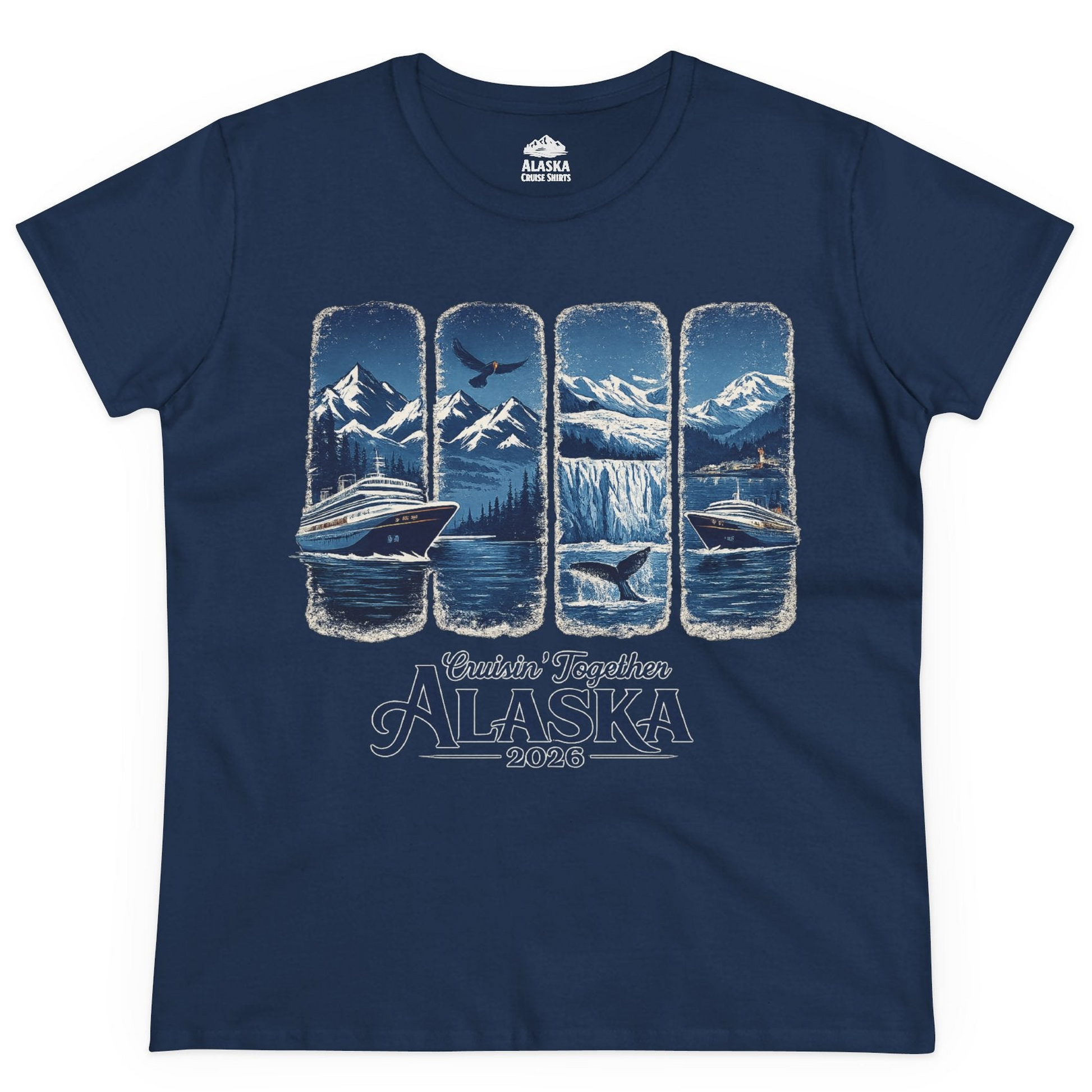 Alaska Cruise Adventure Shirt Ladies T-Shirt – Navy – Alaska Cruise Shirts