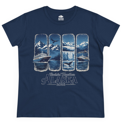 Alaska Cruise Adventure Shirt Ladies T-Shirt – Navy – Alaska Cruise Shirts