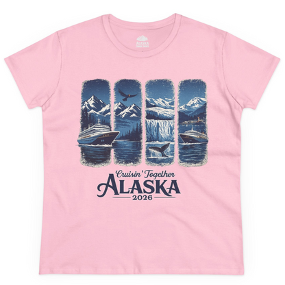 Alaska Cruise Adventure Shirt Ladies T-Shirt – Light Pink – Alaska Cruise Shirts