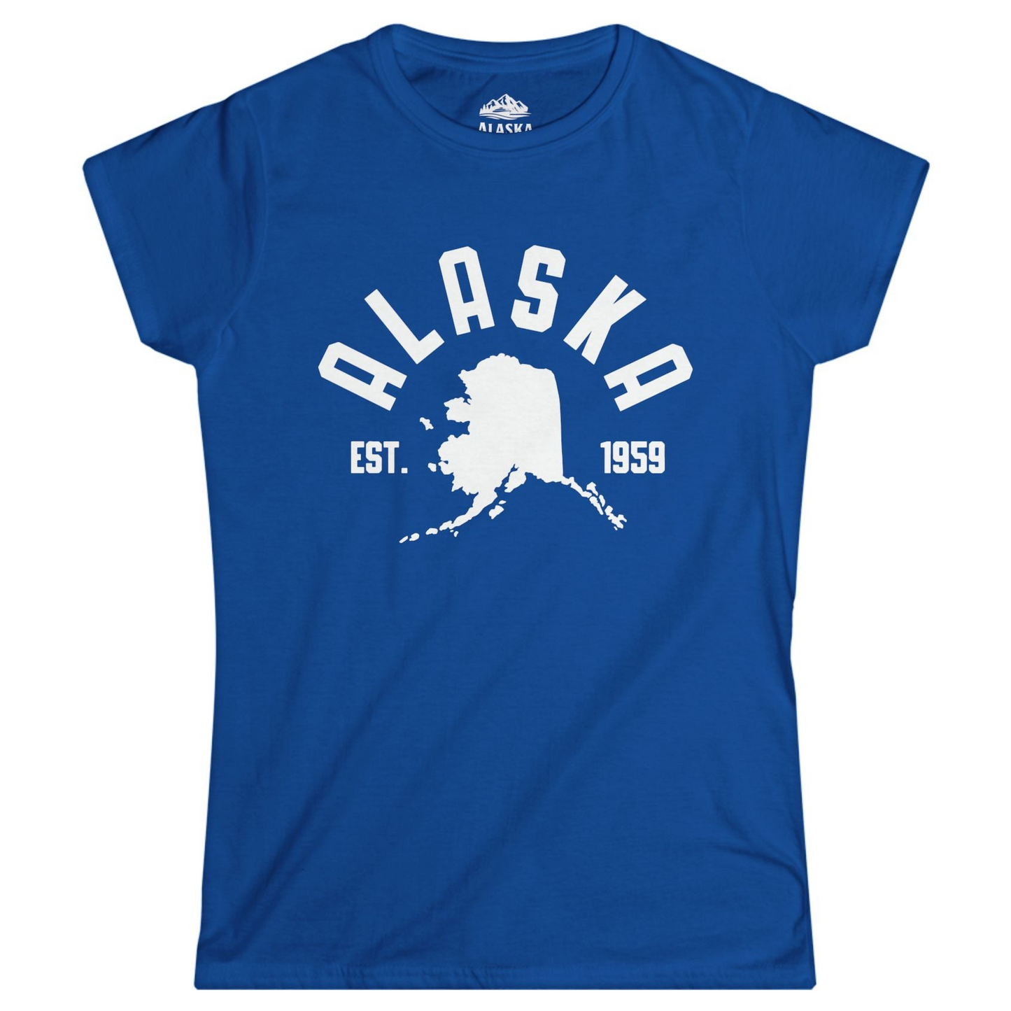 Vintage Alaska State Outline Est 1959 Retro Collegiate Shirt Ladies T-Shirt – Royal – Alaska Cruise Shirts