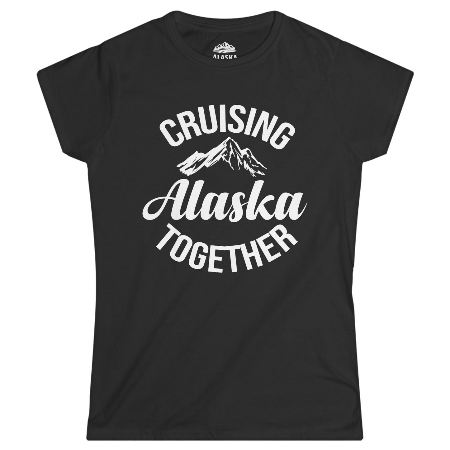 Cruising Alaska Together Mountain Adventure Travel Couples Shirt Ladies T-Shirt – Black – Alaska Cruise Shirts