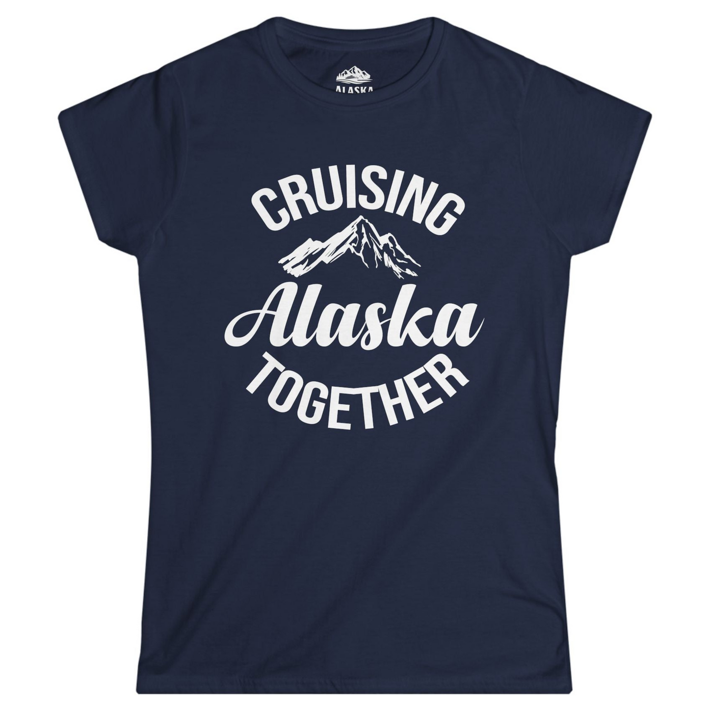 Cruising Alaska Together Mountain Adventure Travel Couples Shirt Ladies T-Shirt – Navy – Alaska Cruise Shirts