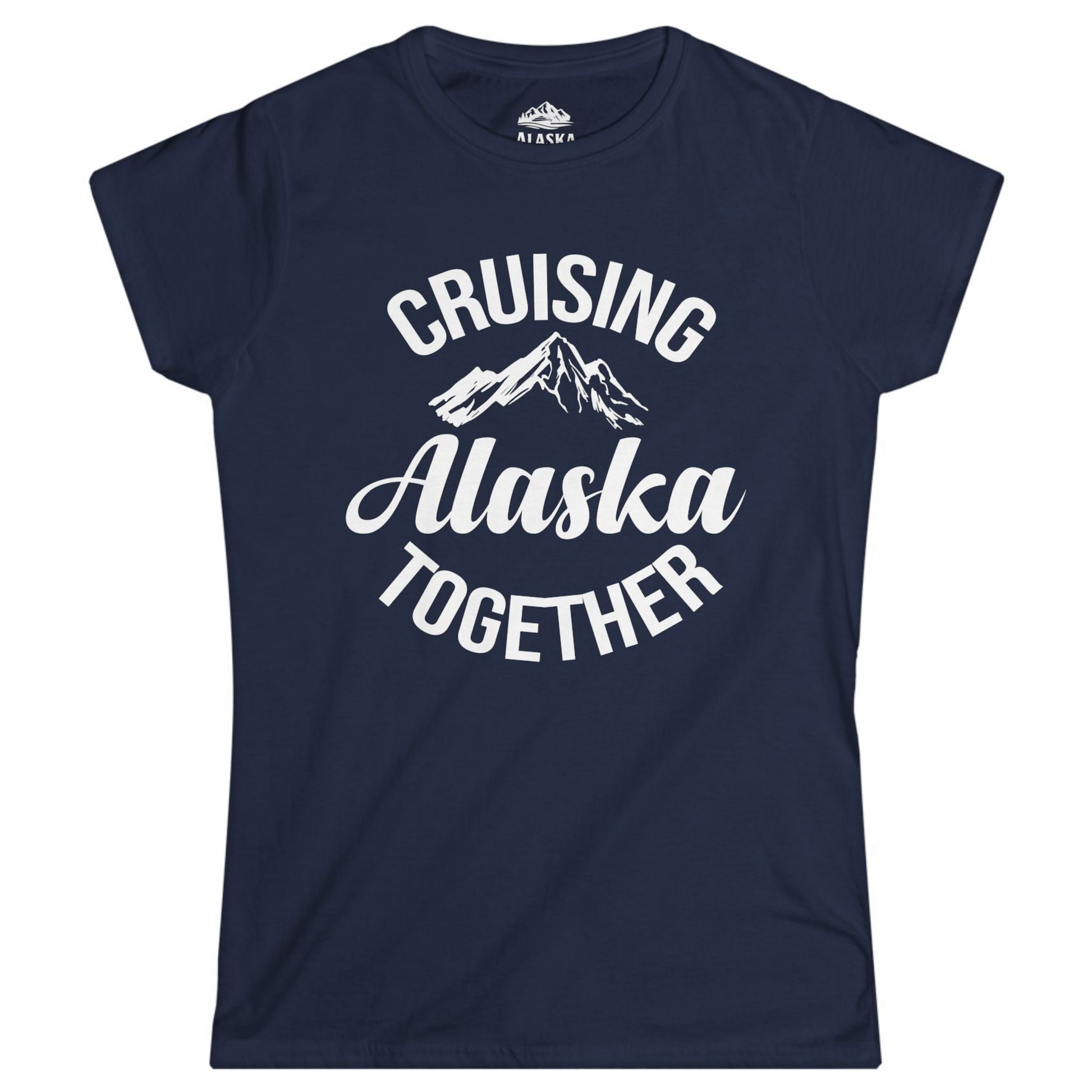 Cruising Alaska Together Mountain Adventure Travel Couples Shirt Ladies T-Shirt – Navy – Alaska Cruise Shirts
