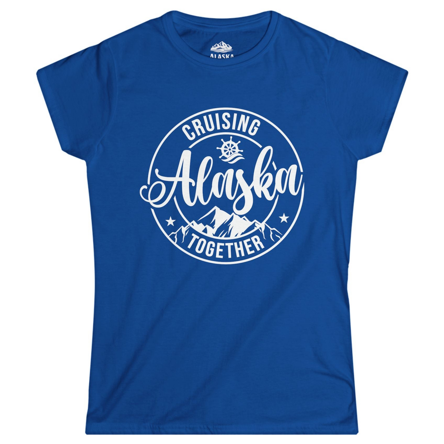 Cruising Alaska Together Shirt - Mountain Nautical Family Cruise Design Ladies T-Shirt – Royal – Alaska Cruise Shirts