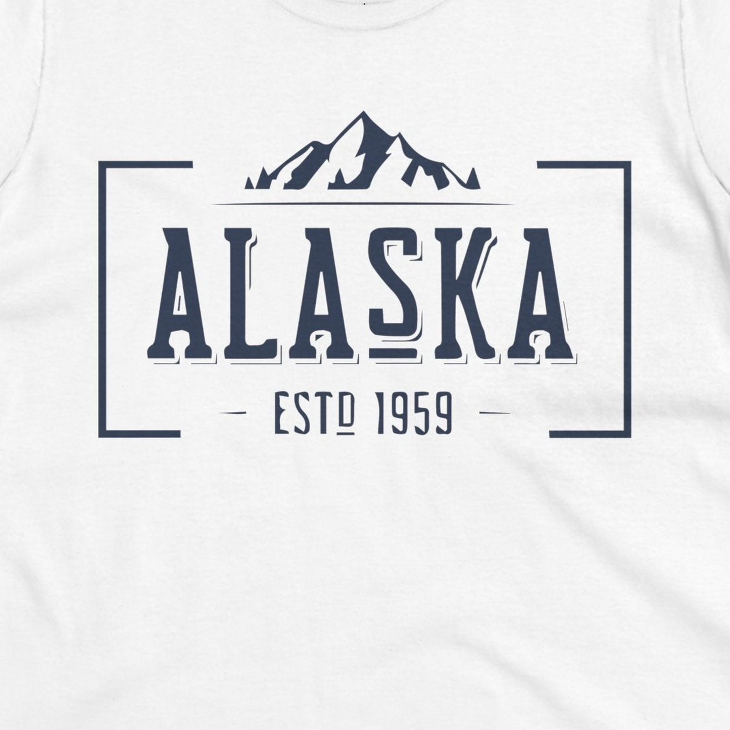 Vintage Alaska Estd 1959 Shirt Ladies T-Shirt – White – Alaska Cruise Shirts Close Up