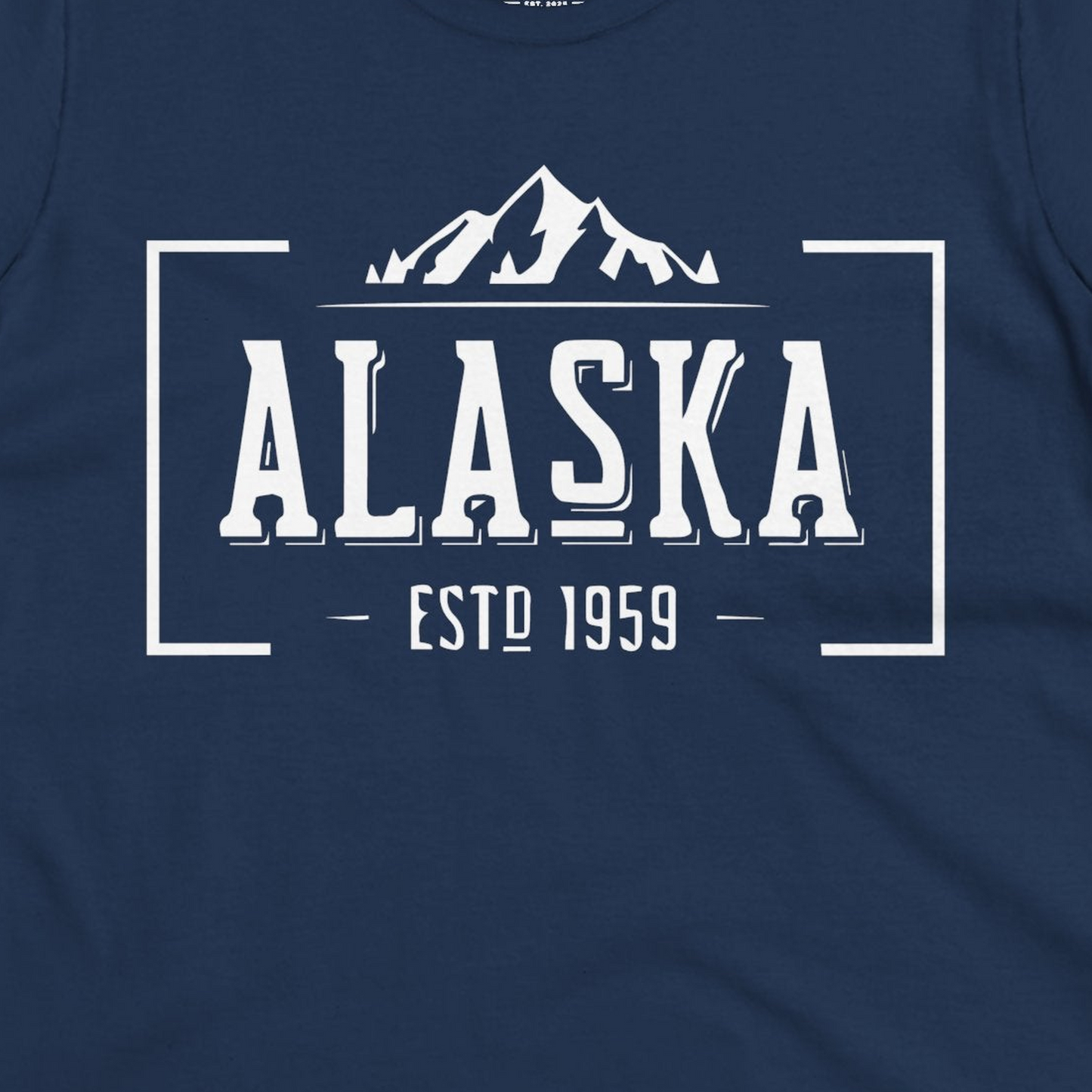 Vintage Alaska Estd 1959 Shirt Ladies T-Shirt – Navy – Alaska Cruise Shirts Close Up