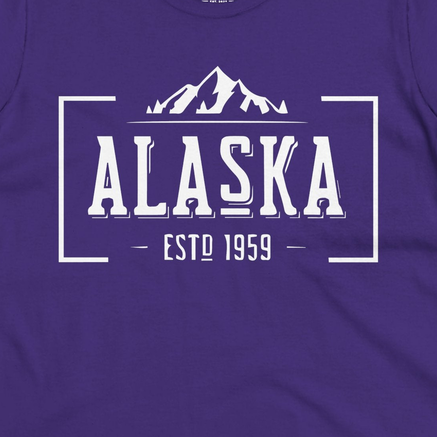 Vintage Alaska Estd 1959 Shirt Ladies T-Shirt – Purple – Alaska Cruise Shirts Close Up