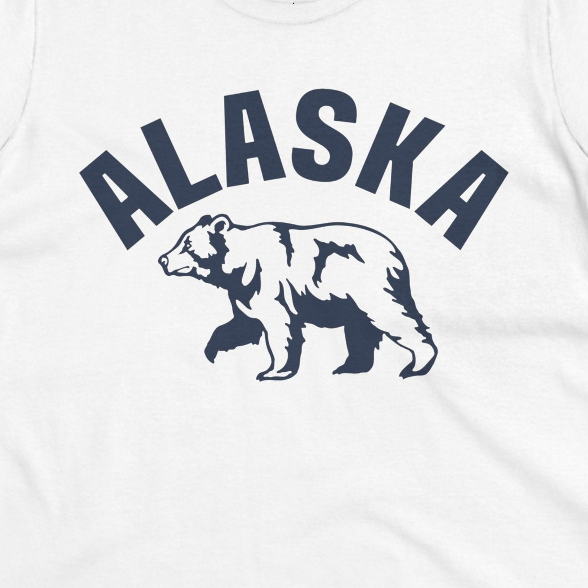 Alaska Bear Silhouette Wildlife Shirt Ladies T-Shirt – White – Alaska Cruise Shirts Close Up