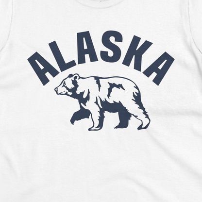 Alaska Bear Silhouette Wildlife Shirt Ladies T-Shirt – White – Alaska Cruise Shirts Close Up