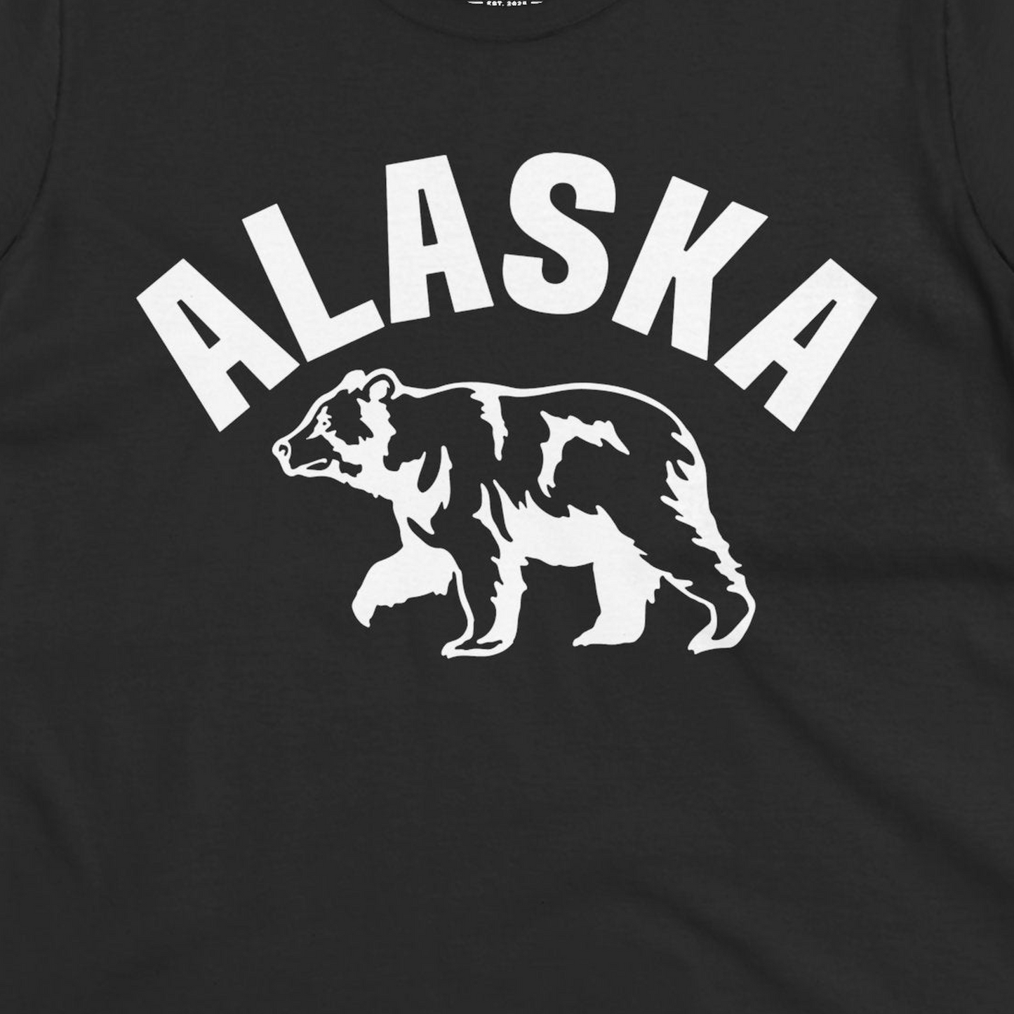 Alaska Bear Silhouette Wildlife Shirt Ladies T-Shirt – Black – Alaska Cruise Shirts Close Up