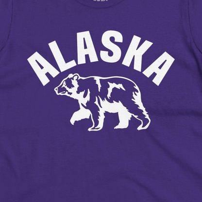 Alaska Bear Silhouette Wildlife Shirt Ladies T-Shirt – Purple – Alaska Cruise Shirts Close Up