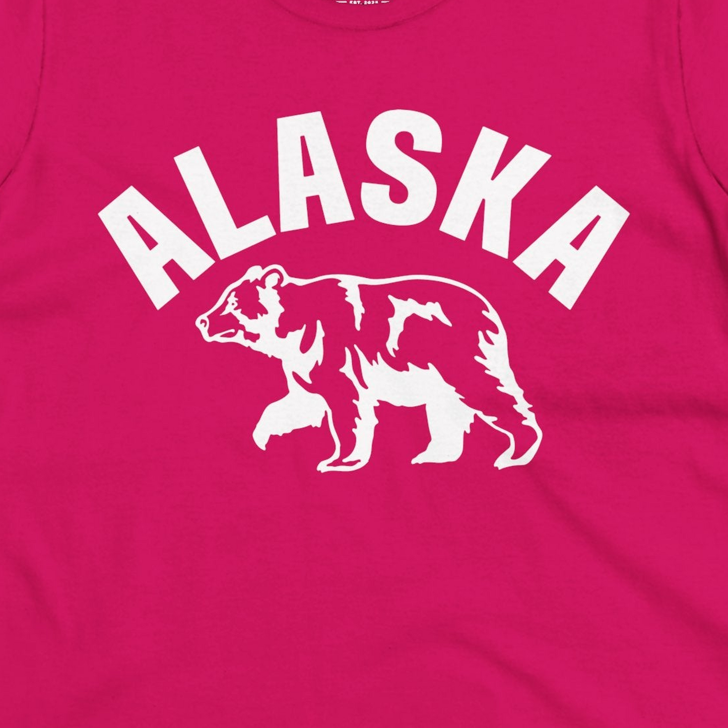 Alaska Bear Silhouette Wildlife Shirt Ladies T-Shirt – Heliconia – Alaska Cruise Shirts Close Up