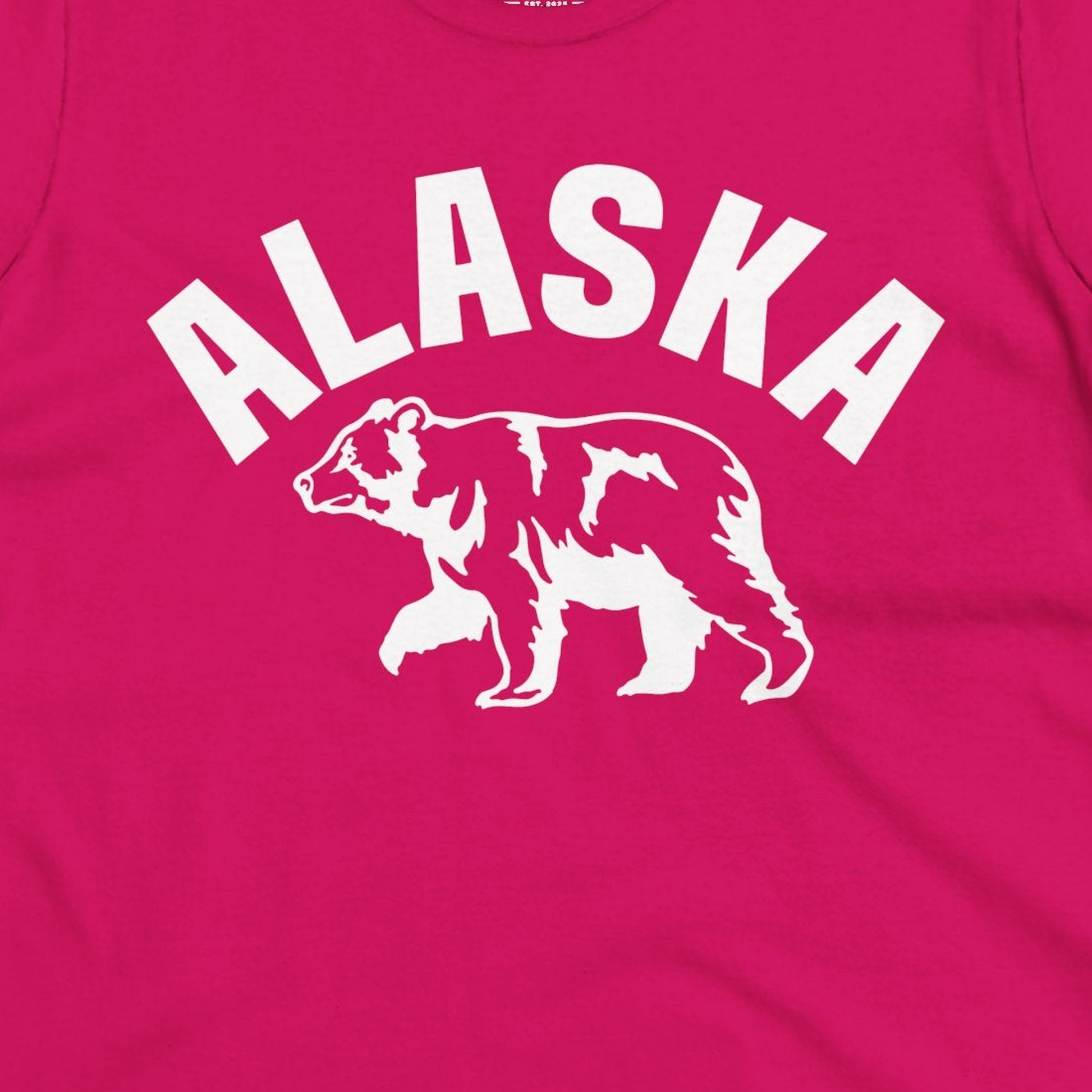Alaska Bear Silhouette Wildlife Shirt Ladies T-Shirt – Heliconia – Alaska Cruise Shirts Close Up