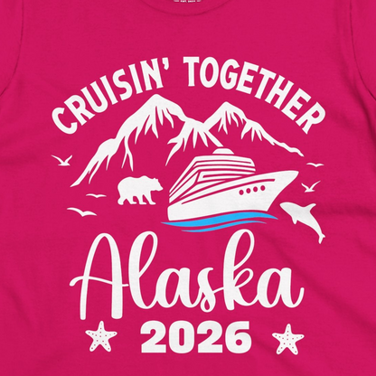 Alaska Cruise Adventure 2026 Shirt Ladies T-Shirt – Heliconia – Alaska Cruise Shirts Close Up