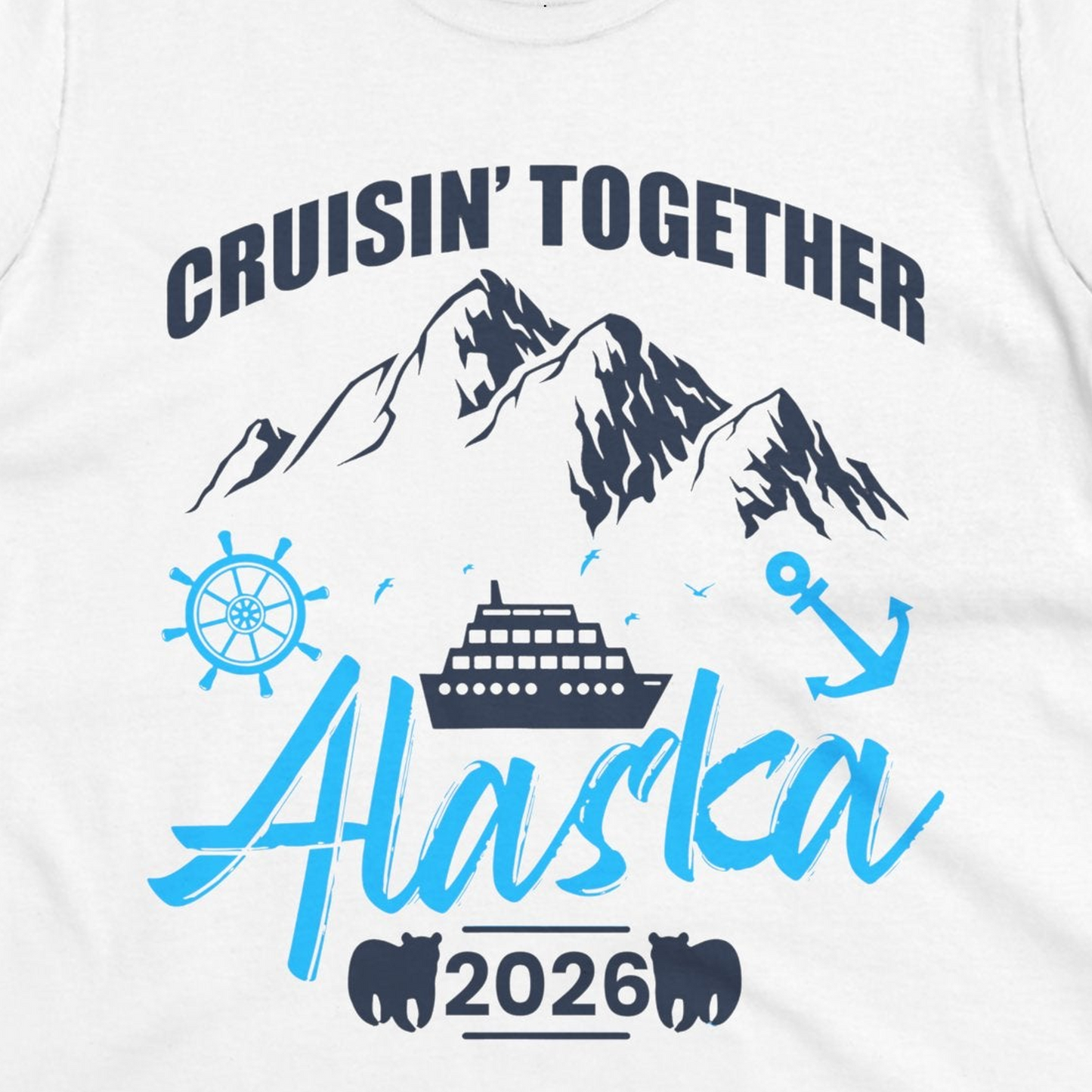 Alaska Cruise Group Adventure Shirt Ladies T-Shirt – White – Alaska Cruise Shirts Close Up