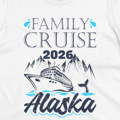 Alaska Family Cruise Shirt Ladies T-Shirt – White – Alaska Cruise Shirts Close Up