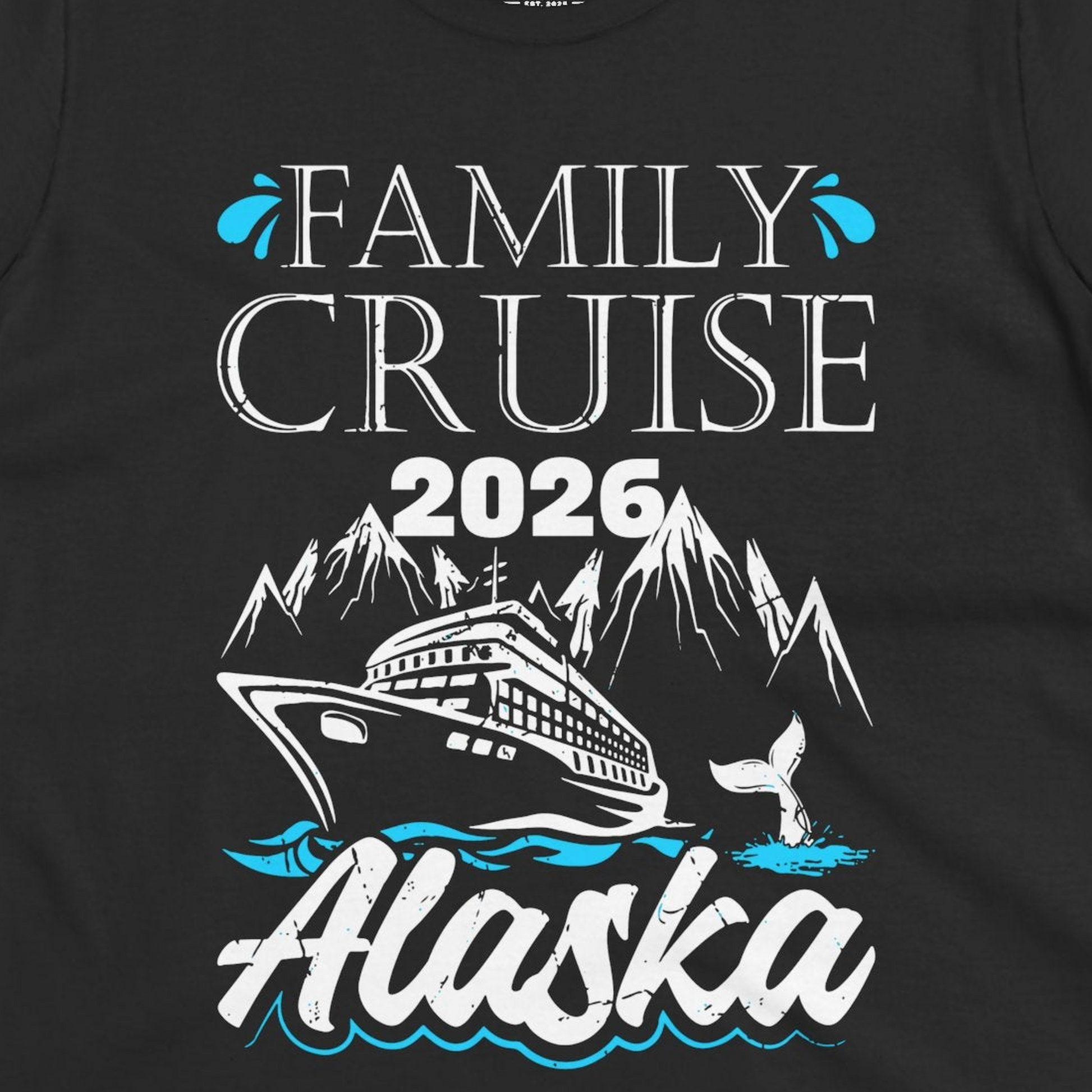 Alaska Family Cruise Shirt Ladies T-Shirt – Black – Alaska Cruise Shirts Close Up