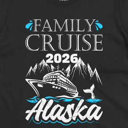Alaska Family Cruise Shirt Ladies T-Shirt – Black – Alaska Cruise Shirts Close Up