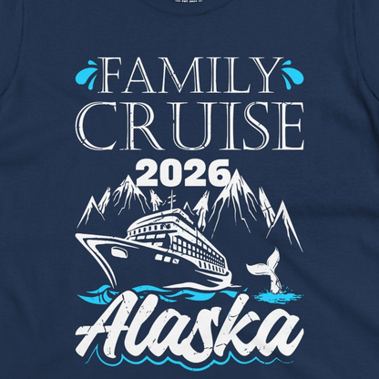 Alaska Family Cruise Shirt Ladies T-Shirt – Navy – Alaska Cruise Shirts Close Up