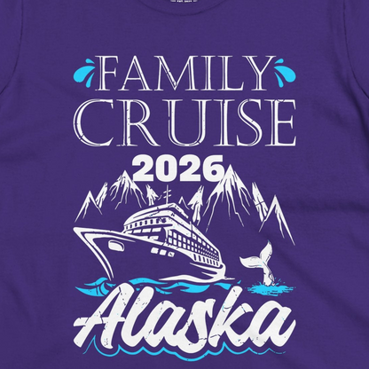 Alaska Family Cruise Shirt Ladies T-Shirt – Purple – Alaska Cruise Shirts Close Up