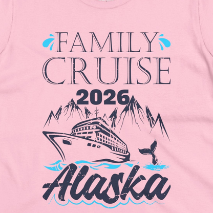 Alaska Family Cruise Shirt Ladies T-Shirt – Light Pink – Alaska Cruise Shirts Close Up