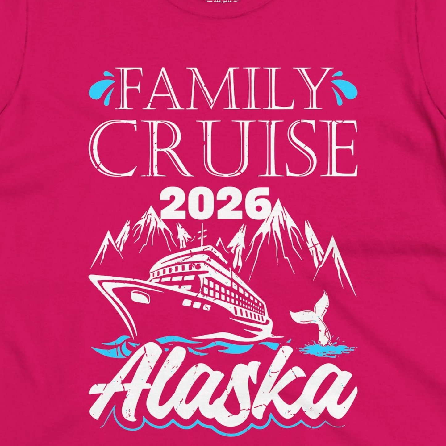 Alaska Family Cruise Shirt Ladies T-Shirt – Heliconia – Alaska Cruise Shirts Close Up