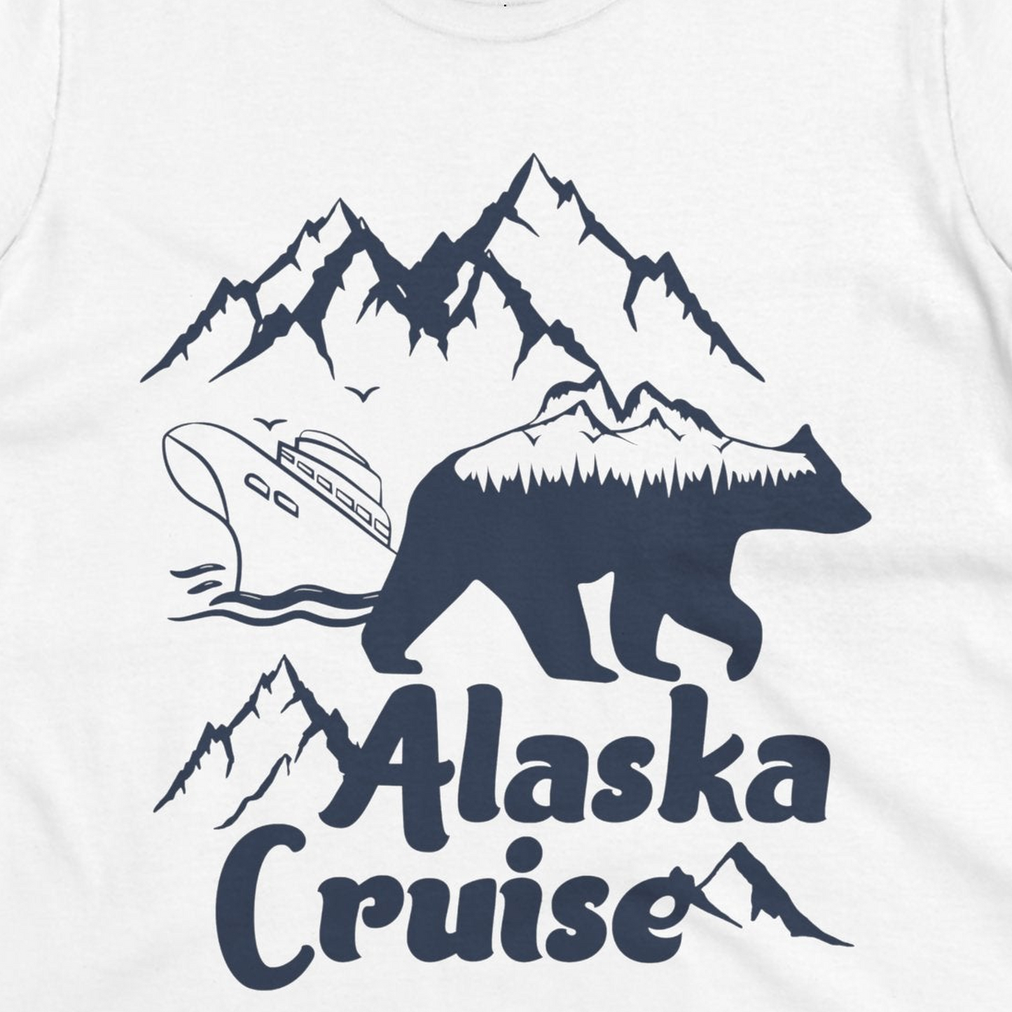 Alaska Cruise Shirt Ladies T-Shirt – White – Alaska Cruise Shirts Close Up
