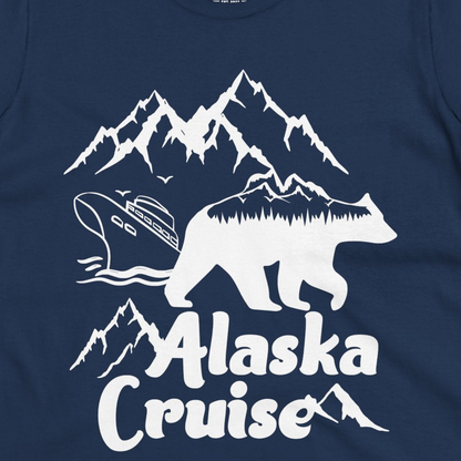 Alaska Cruise Shirt Ladies T-Shirt – Navy – Alaska Cruise Shirts Close Up