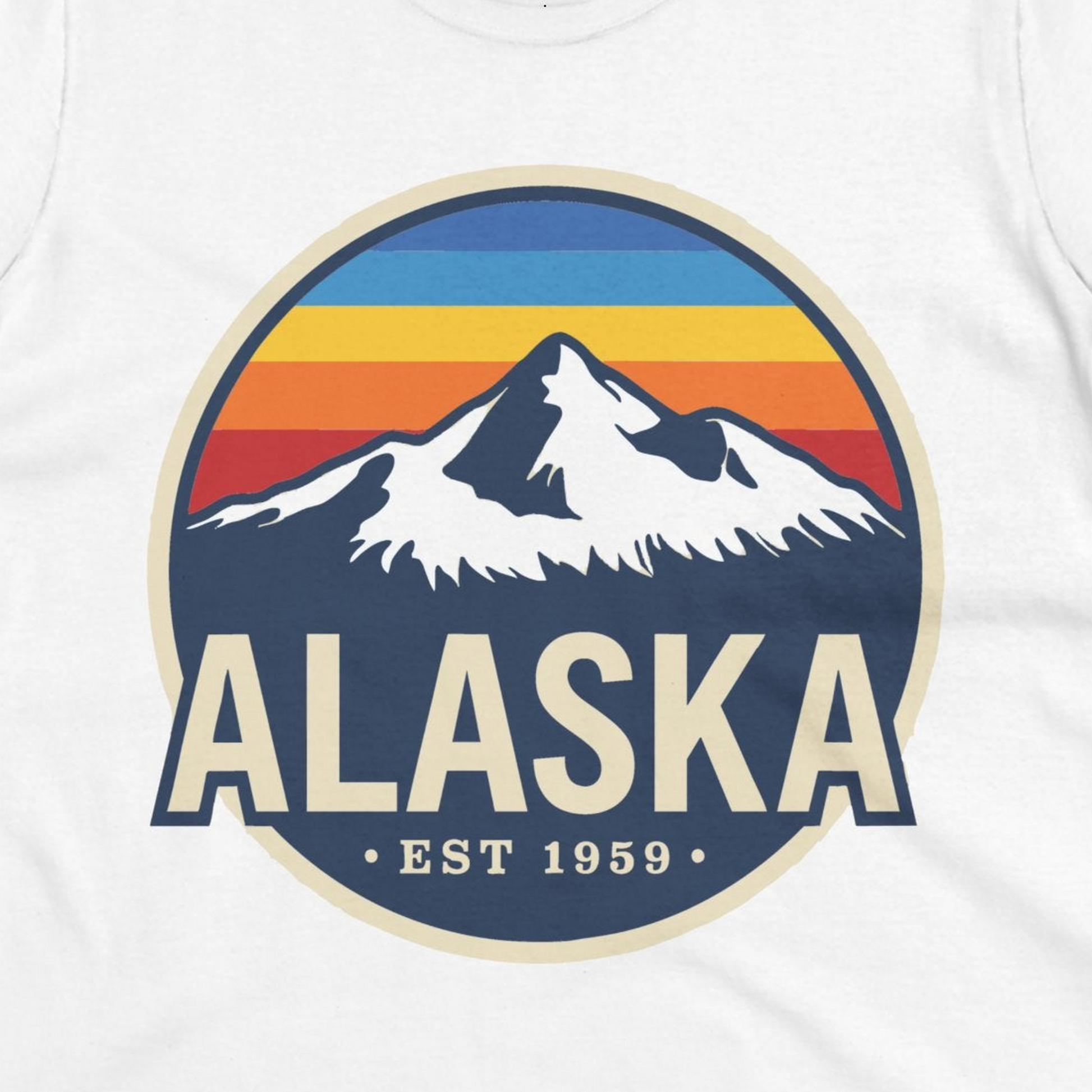 Alaska Vintage Shirt Ladies T-Shirt – White – Alaska Cruise Shirts Close Up