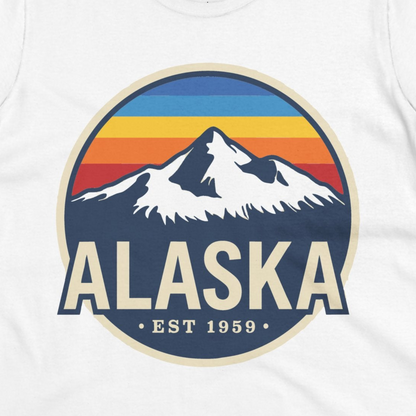 Alaska Vintage Shirt Ladies T-Shirt – White – Alaska Cruise Shirts Close Up