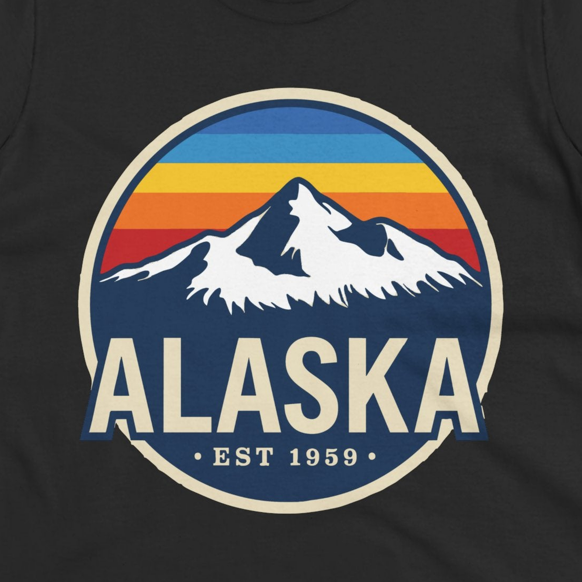 Alaska Vintage Shirt Ladies T-Shirt – Black – Alaska Cruise Shirts Close Up
