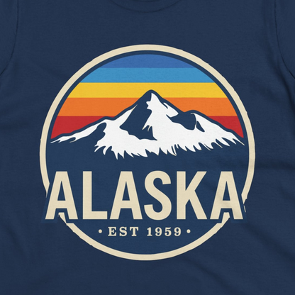 Alaska Vintage Shirt Ladies T-Shirt – Navy – Alaska Cruise Shirts Close Up