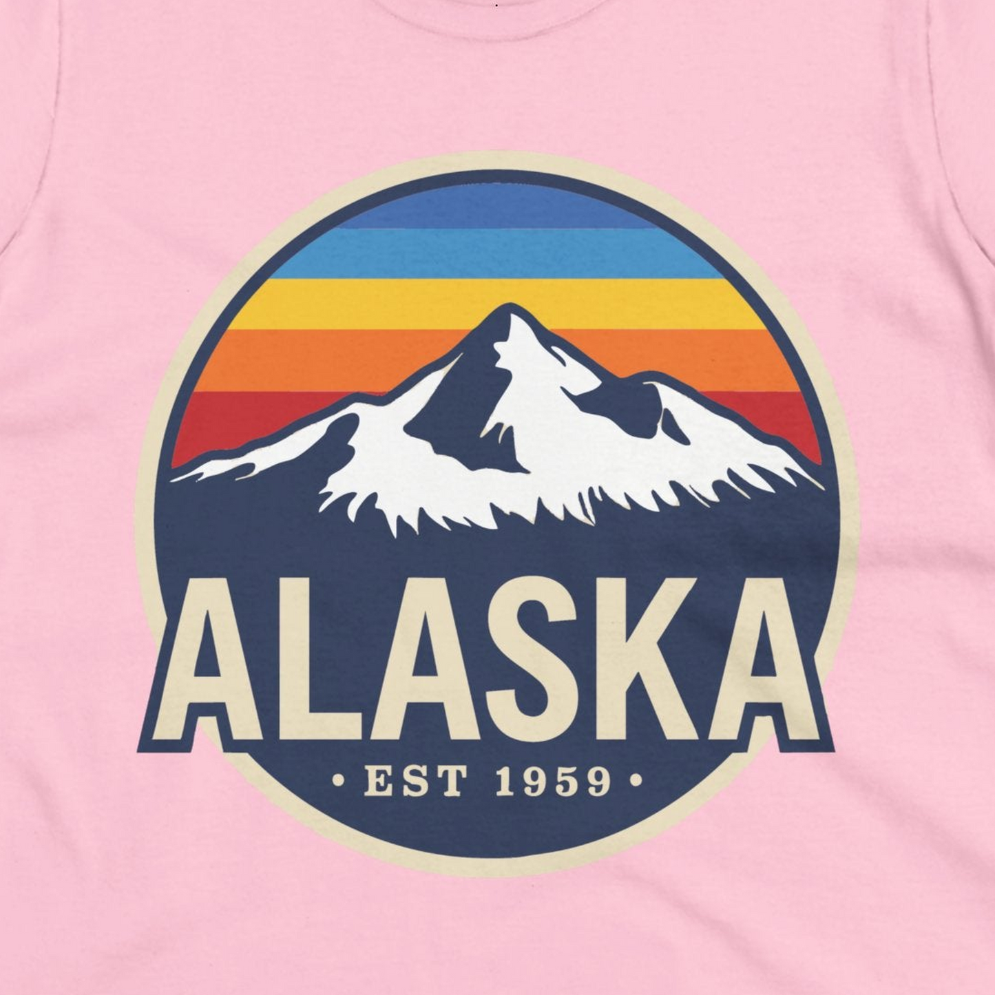 Alaska Vintage Shirt Ladies T-Shirt – Light Pink – Alaska Cruise Shirts Close Up
