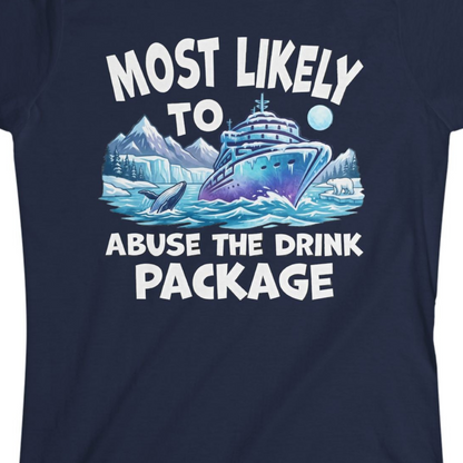 Funny Alaska Cruise Shirt Ladies T-Shirt – Navy – Alaska Cruise Shirts Close Up