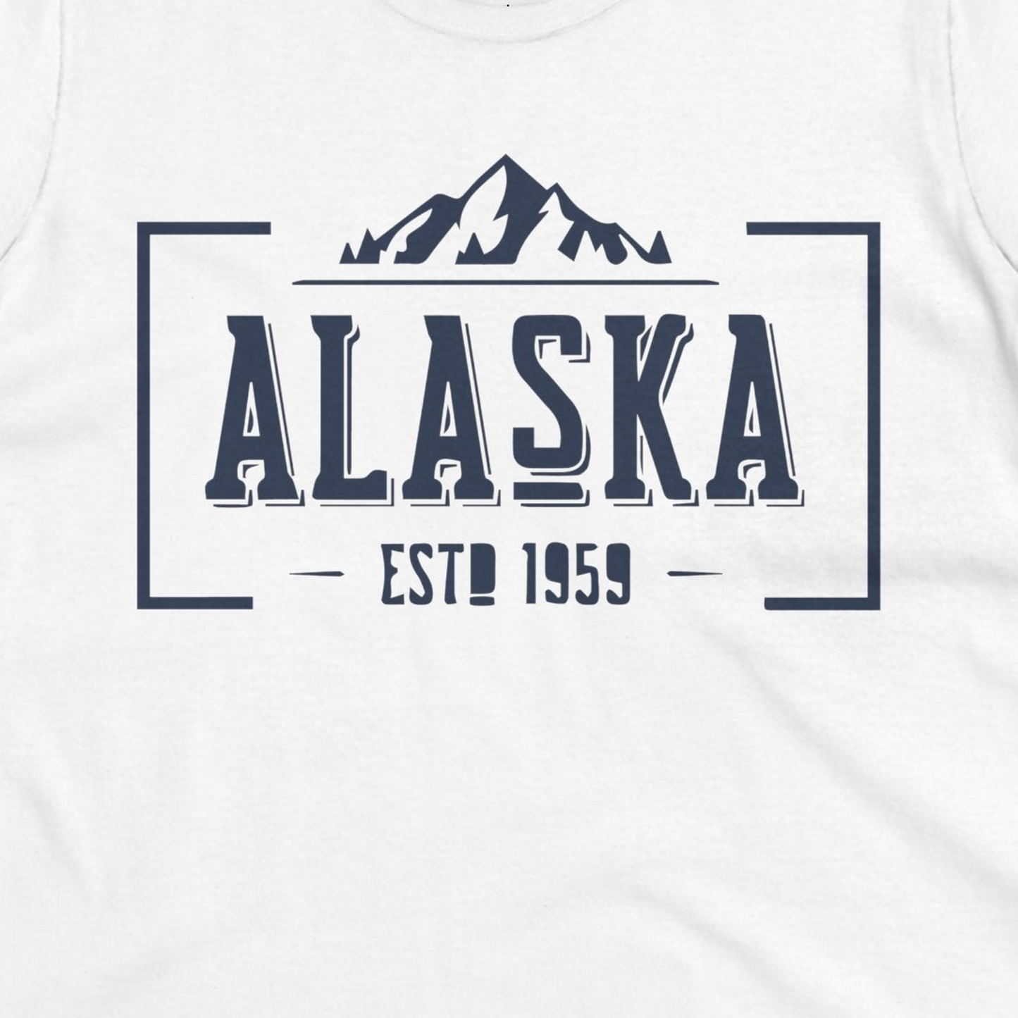 Alaska Mountain Vintage Shirt Ladies T-Shirt – White – Alaska Cruise Shirts Close Up