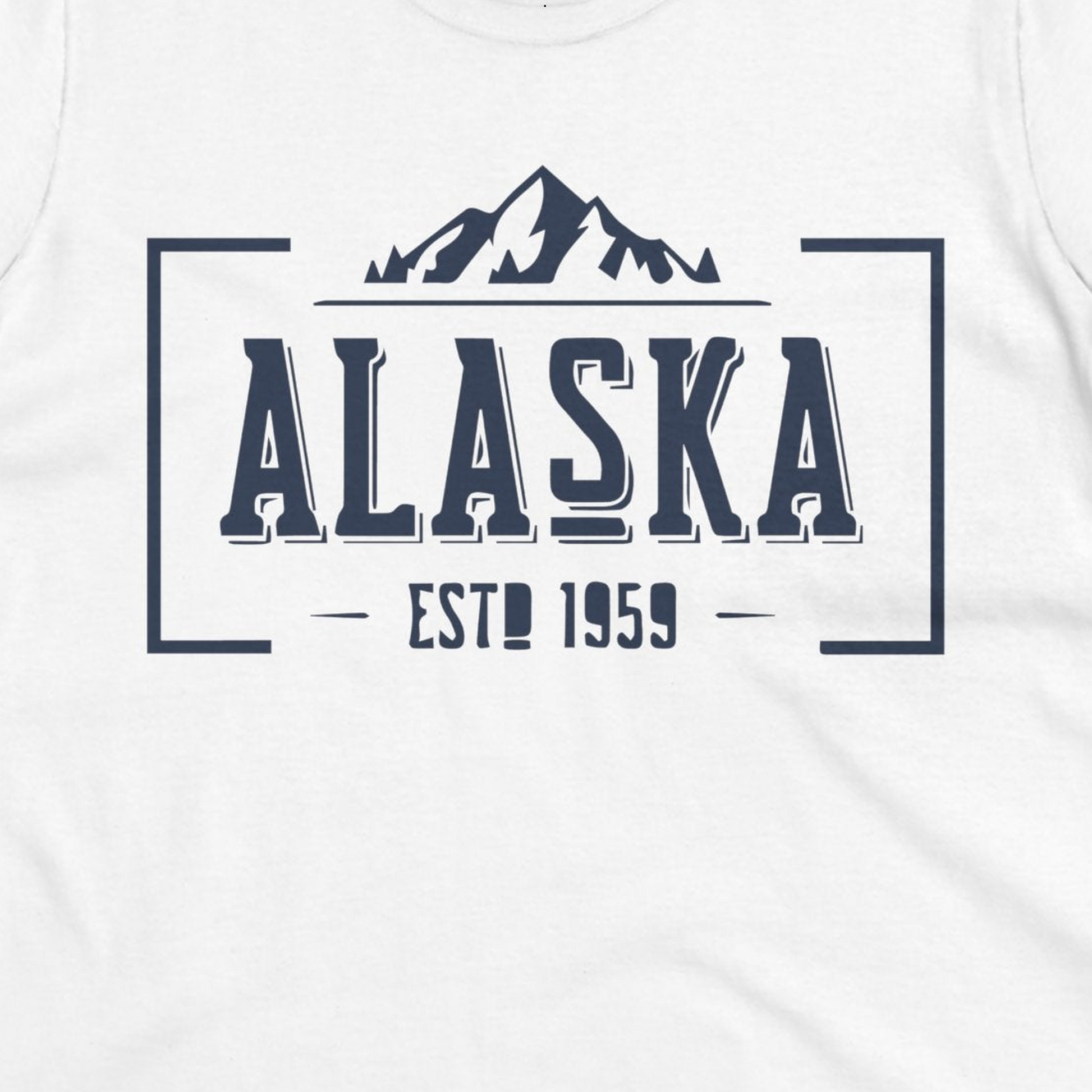Alaska Mountain Vintage Shirt Ladies T-Shirt – White – Alaska Cruise Shirts Close Up