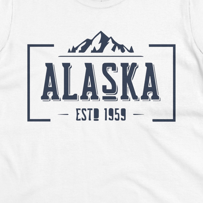 Alaska Mountain Vintage Shirt Ladies T-Shirt – White – Alaska Cruise Shirts Close Up
