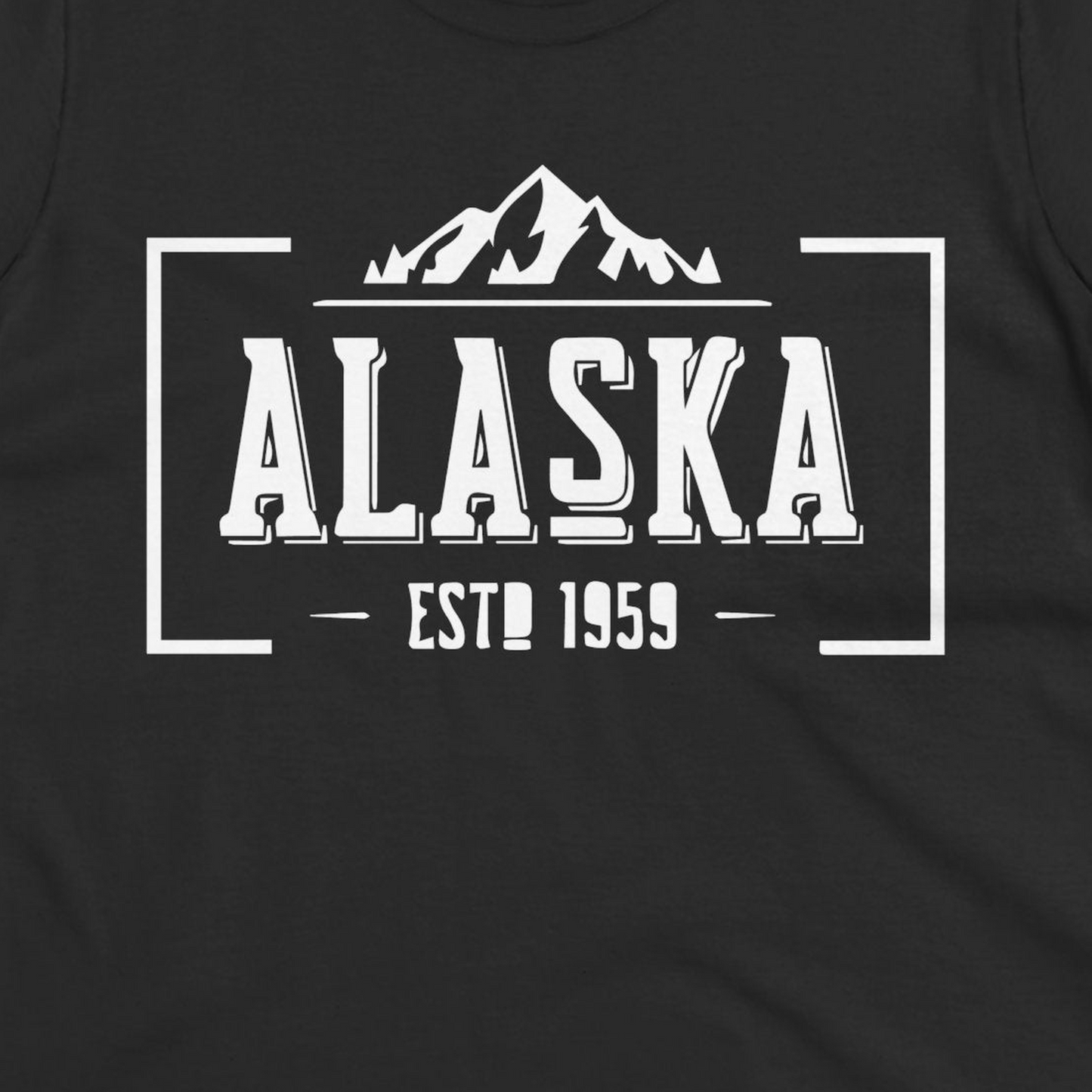 Alaska Mountain Vintage Shirt Ladies T-Shirt – Black – Alaska Cruise Shirts Close Up