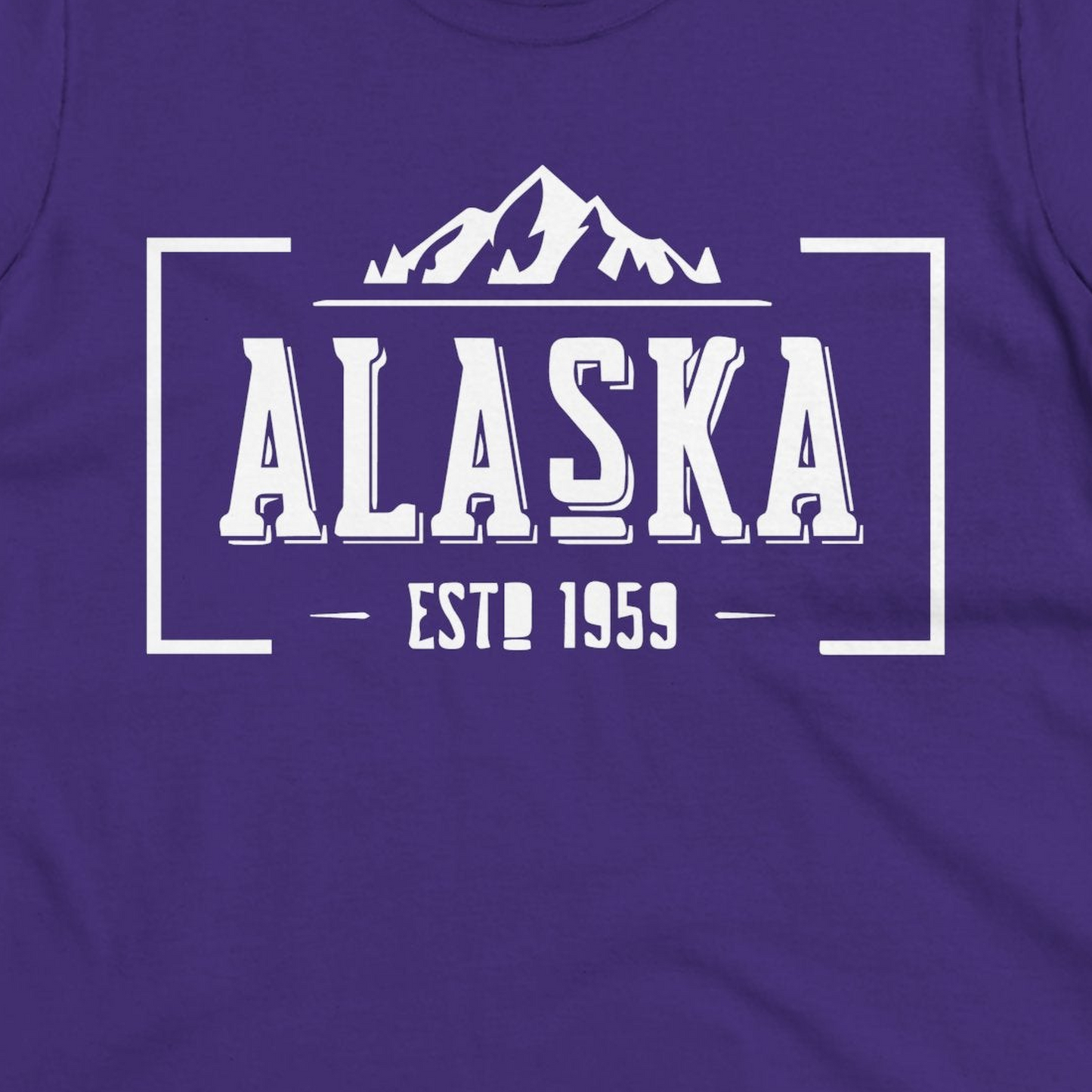 Alaska Mountain Vintage Shirt Ladies T-Shirt – Purple – Alaska Cruise Shirts Close Up